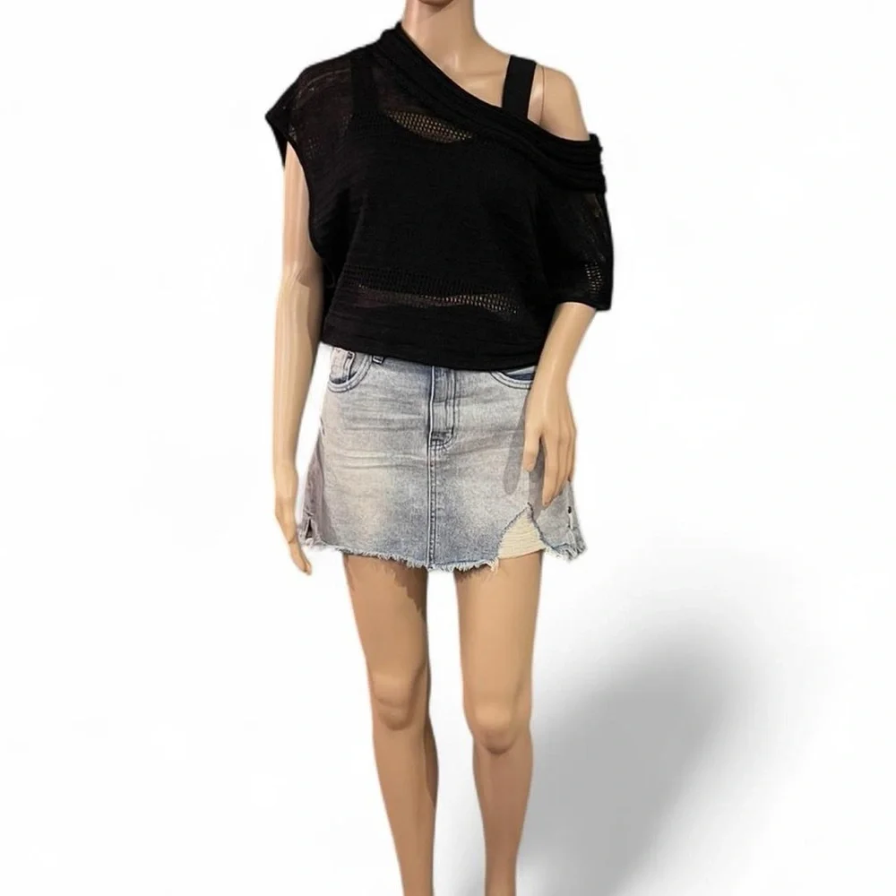 One by One Teaspoon Handmade Mini Skirt High Waist Fitted Short Length Size 26